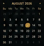 August 2026 calendar illustration
