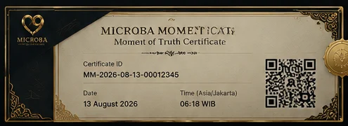 Illustrative MICROBA Moment of Truth Certificate preview
